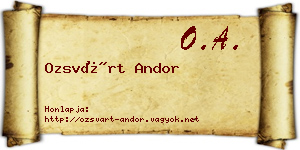 Ozsvárt Andor névjegykártya